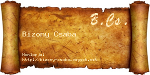 Bizony Csaba névjegykártya