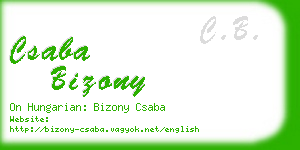 csaba bizony business card